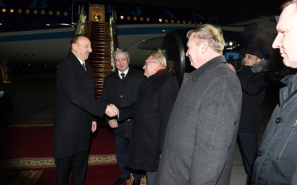 President Ilham Aliyev arrived in Belarus on an official visit