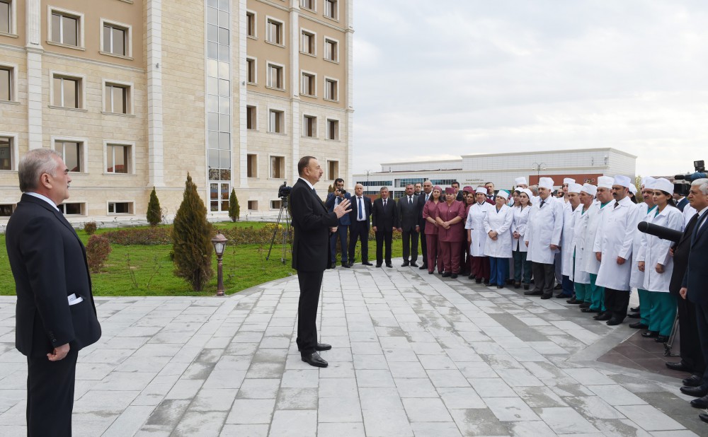 Azerbaijani president attends opening of Nakhchivan Autonomous Republic Hospital (PHOTO)