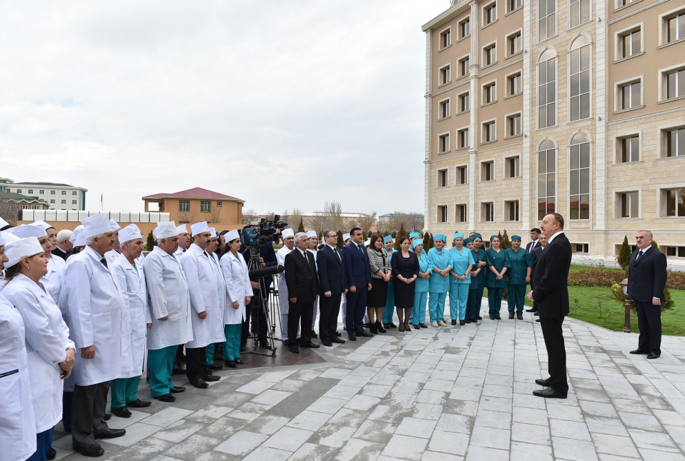 Azerbaijani president attends opening of Nakhchivan Autonomous Republic Hospital (PHOTO)