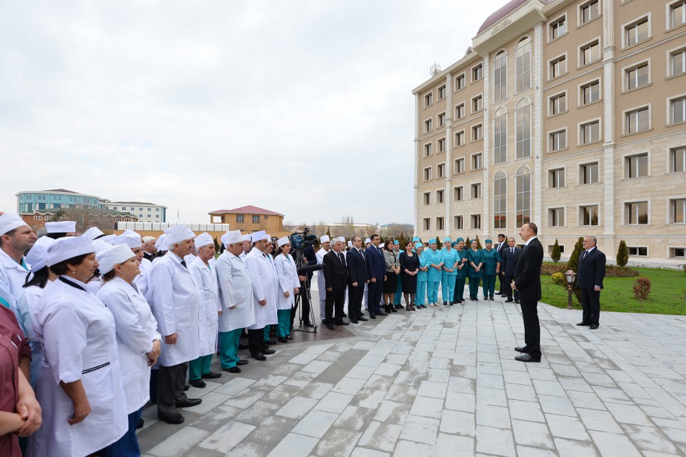 Azerbaijani president attends opening of Nakhchivan Autonomous Republic Hospital (PHOTO)