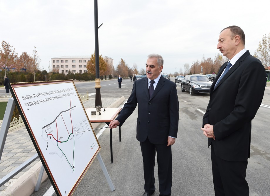 Azerbaijani president attends opening of ring road in Nakhchivan