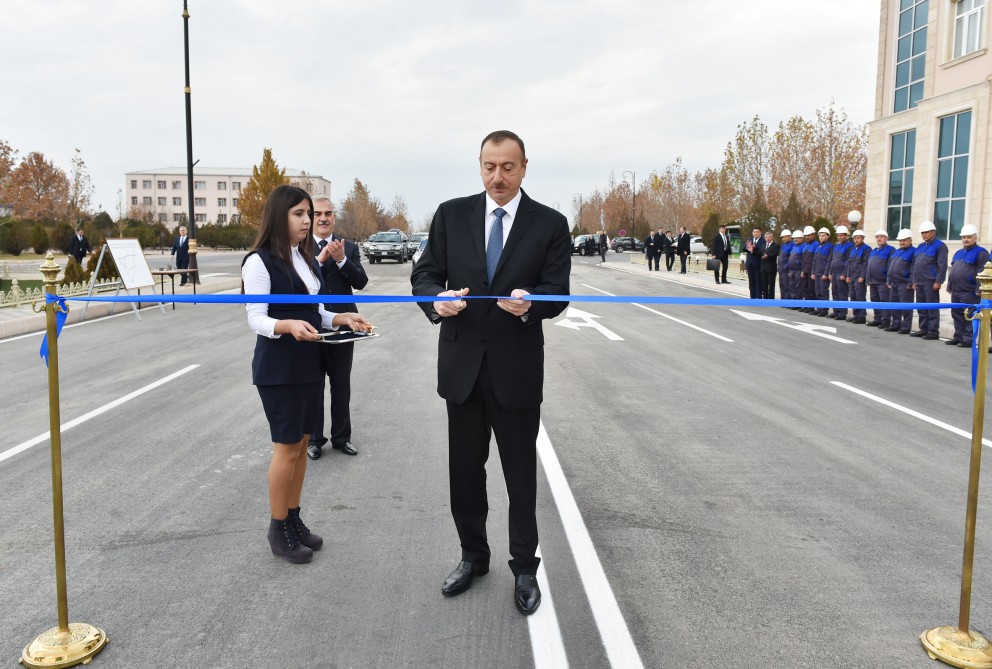 Azerbaijani president attends opening of ring road in Nakhchivan