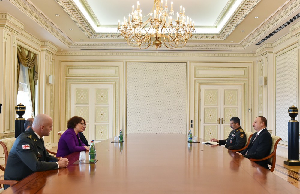 President Aliyev receives Georgian defence minister