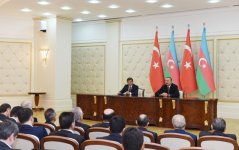 Azerbaijani president, Turkish PM make press statement (PHOTO)