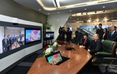 President Aliyev visits exhibition centre of Huawei in Beijing