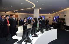 President Aliyev visits exhibition centre of Huawei in Beijing