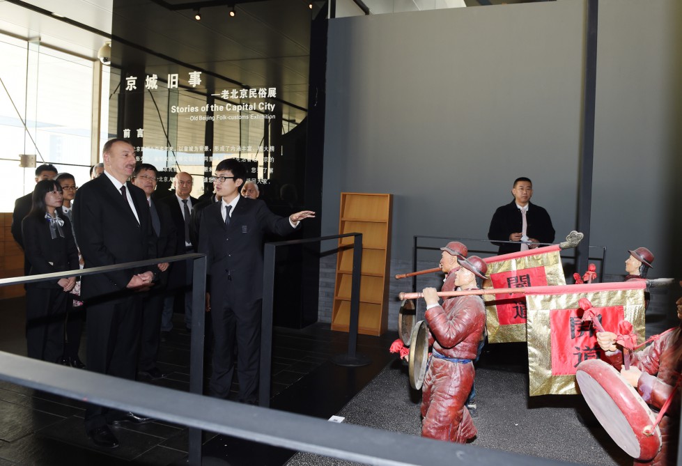 President Aliyev views Capital Museum in Beijing