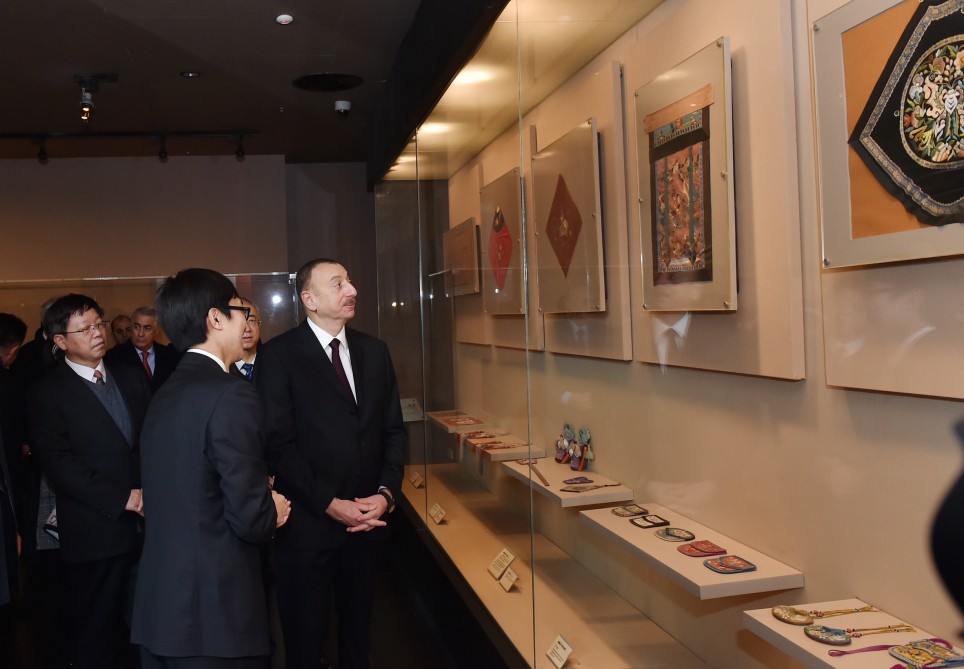 President Aliyev views Capital Museum in Beijing