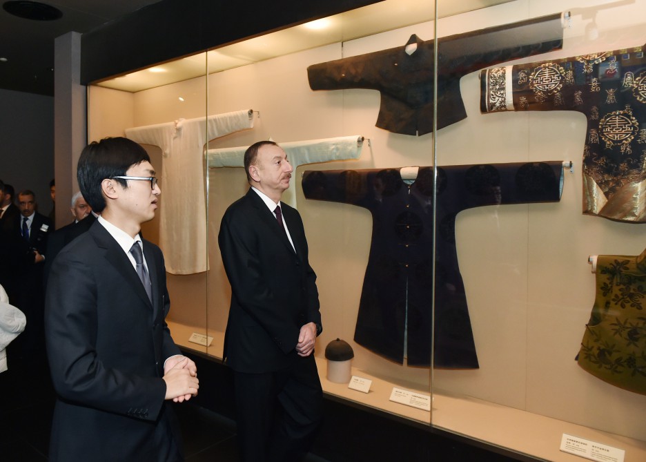 President Aliyev views Capital Museum in Beijing