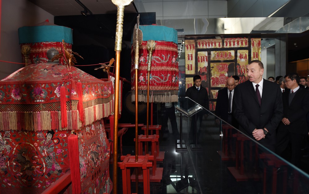 President Aliyev views Capital Museum in Beijing