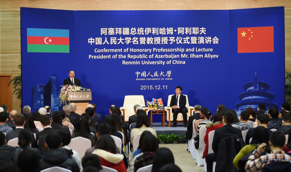 Azerbaijani president honored in Renmin University of China