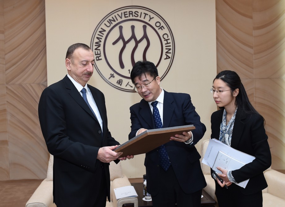 Azerbaijani president honored in Renmin University of China