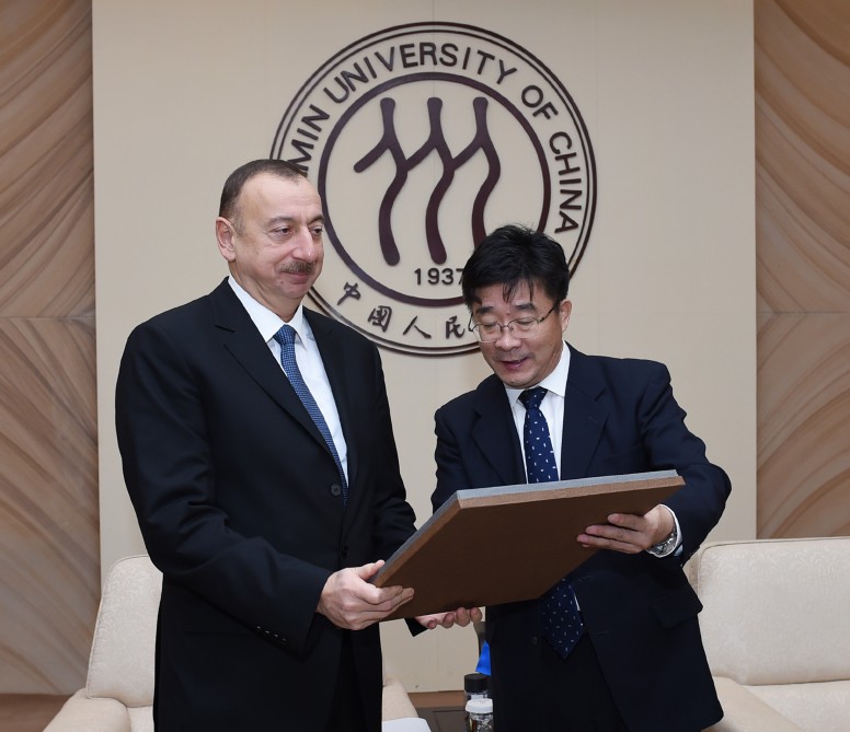 Azerbaijani president honored in Renmin University of China