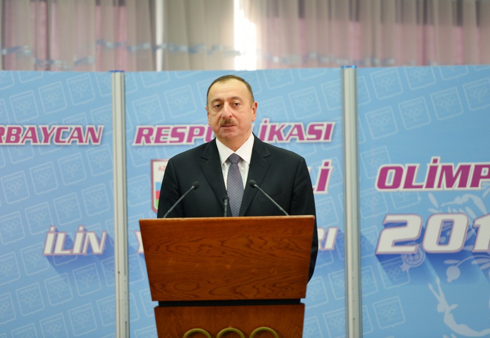 President Aliyev, his spouse attend ceremony dedicated to 2015 sport results