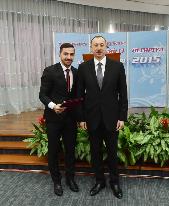 President Aliyev, his spouse attend ceremony dedicated to 2015 sport results