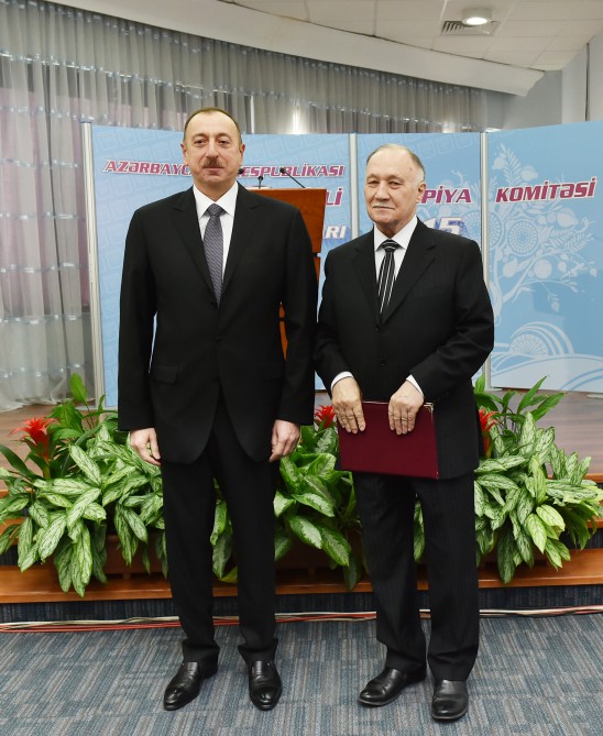 President Aliyev, his spouse attend ceremony dedicated to 2015 sport results