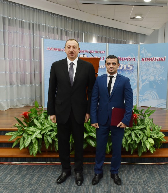 President Aliyev, his spouse attend ceremony dedicated to 2015 sport results