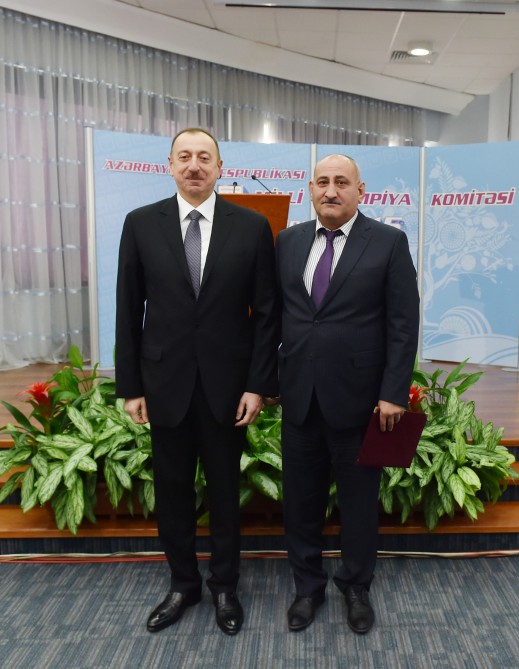 President Aliyev, his spouse attend ceremony dedicated to 2015 sport results