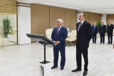 Azerbaijani president attends opening of several electrical substations in Khazar district