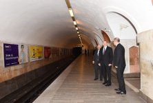 President Aliyev attends opening of expanded metro station in Baku