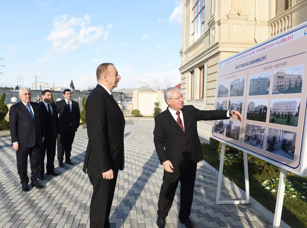 President Aliyev attends opening of “Veterinary town”