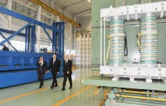 President Aliyev attends opening of large-size transformer plant, lays foundation stone for new enterprise (PHOTO)