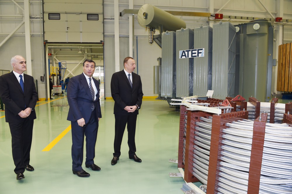 President Aliyev attends opening of large-size transformer plant, lays foundation stone for new enterprise (PHOTO)