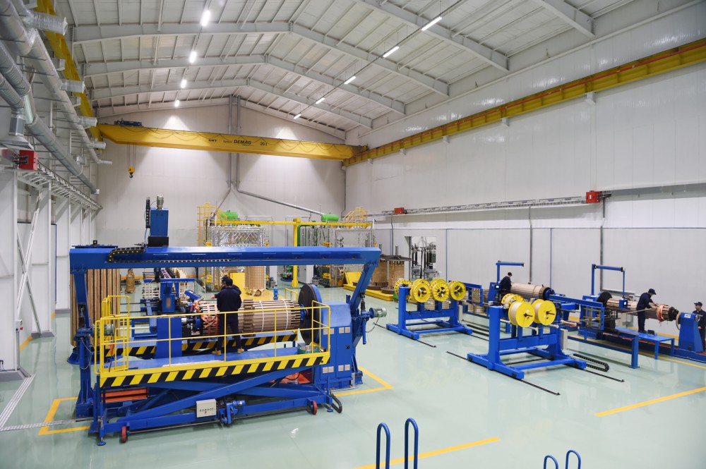 President Aliyev attends opening of large-size transformer plant, lays foundation stone for new enterprise (PHOTO)