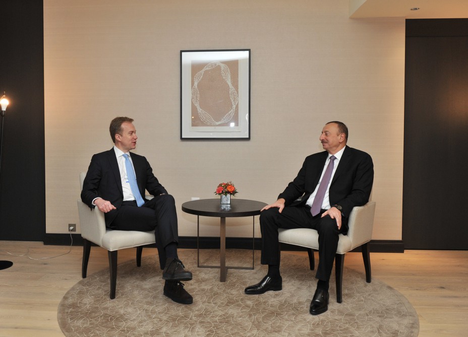 Azerbaijani president meets Norwegian FM (PHOTO)