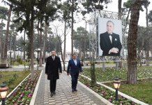 President Ilham Aliyev attends the opening of Youth House in Qovlar, Tovuz