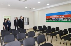 President Ilham Aliyev attends the opening of Youth House in Qovlar, Tovuz