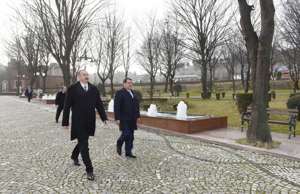 President Aliyev arrives in Azerbaijan’s Tovuz district