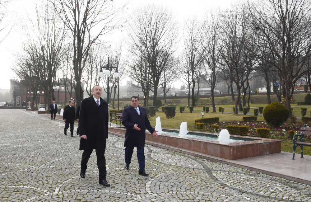 President Aliyev arrives in Azerbaijan’s Tovuz district