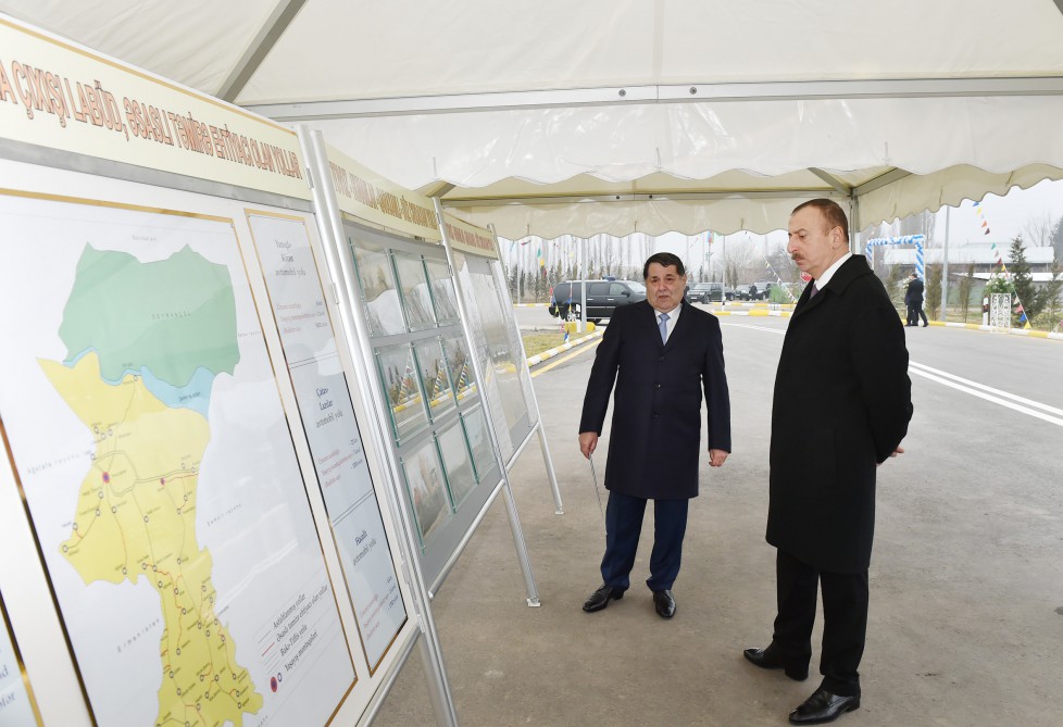 President Aliyev attends opening of highway after reconstruction
