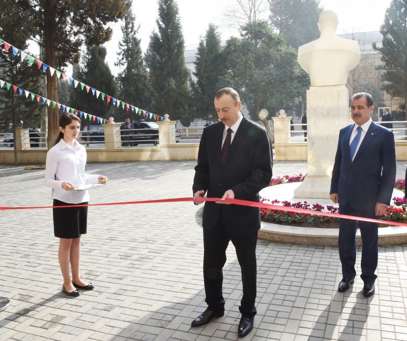 Azerbaijani president attends opening of secondary school No. 39 in Ganja