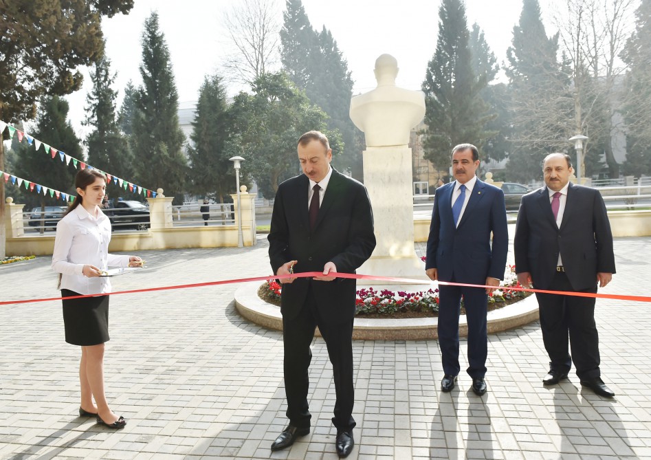 Azerbaijani president attends opening of secondary school No. 39 in Ganja