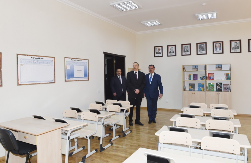 Azerbaijani president attends opening of secondary school No. 39 in Ganja