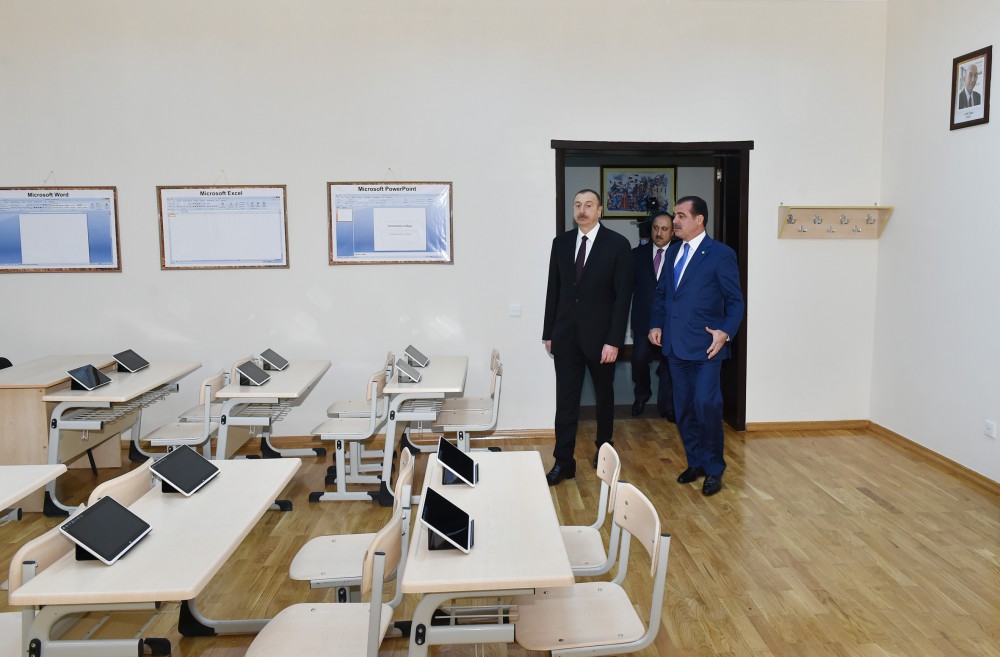 Azerbaijani president attends opening of secondary school No. 39 in Ganja