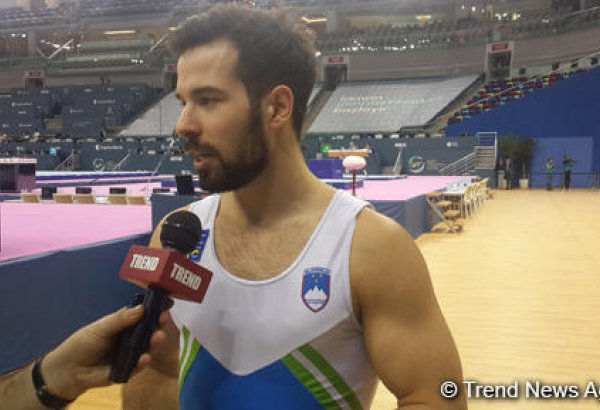 Slovenian gymnast happy with silver medal at FIG World Challenge Cup in Baku