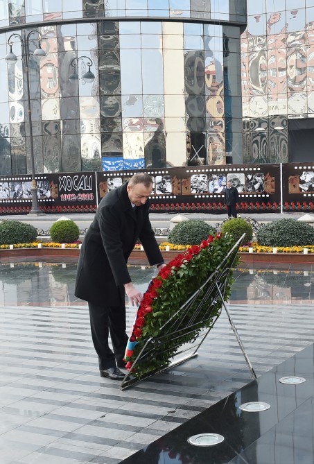 President Aliyev with spouse attend ceremony to commemorate Khojaly tragedy victims (PHOTO)