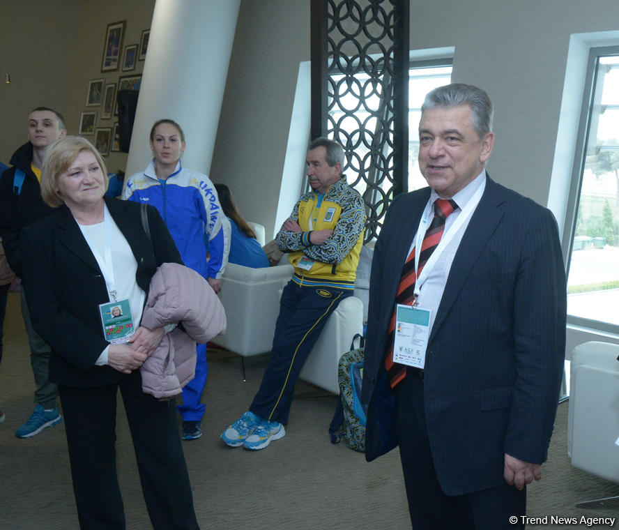 First Secretary of Ukraine's Embassy meets athletes on the World Cup in Trampoline Gymnastics in Baku (PHOTO)