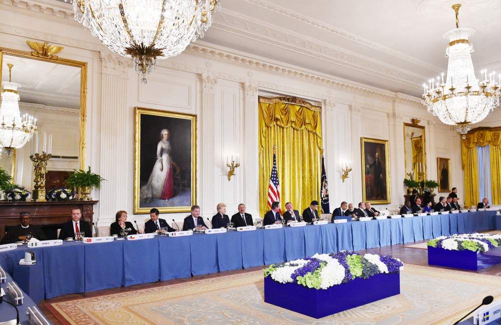 President Ilham Aliyev attends dinner reception hosted by US President for heads of state and government
