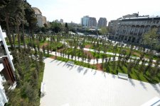 President Aliyev, spouse review conditions created at new park in Baku