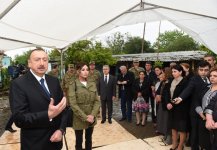 President Ilham Aliyev, his spouse visit Azerbaijan's Tartar, Barda and Aghdam districts