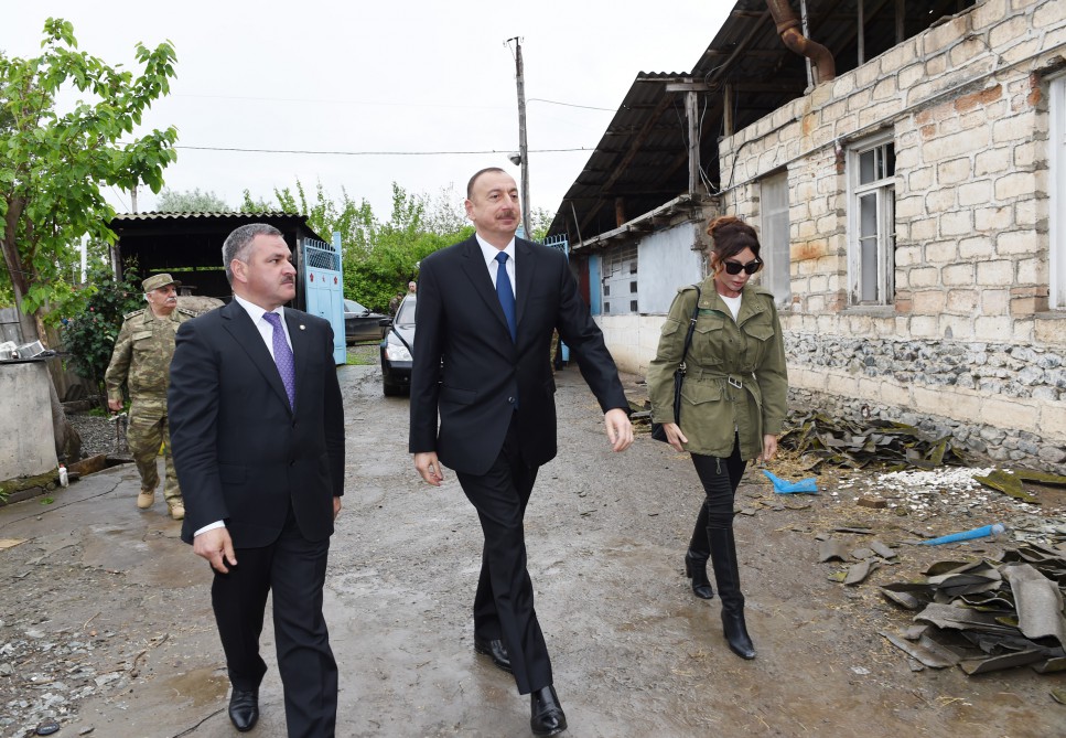 President Ilham Aliyev, his spouse visit Azerbaijan's Tartar, Barda and Aghdam districts