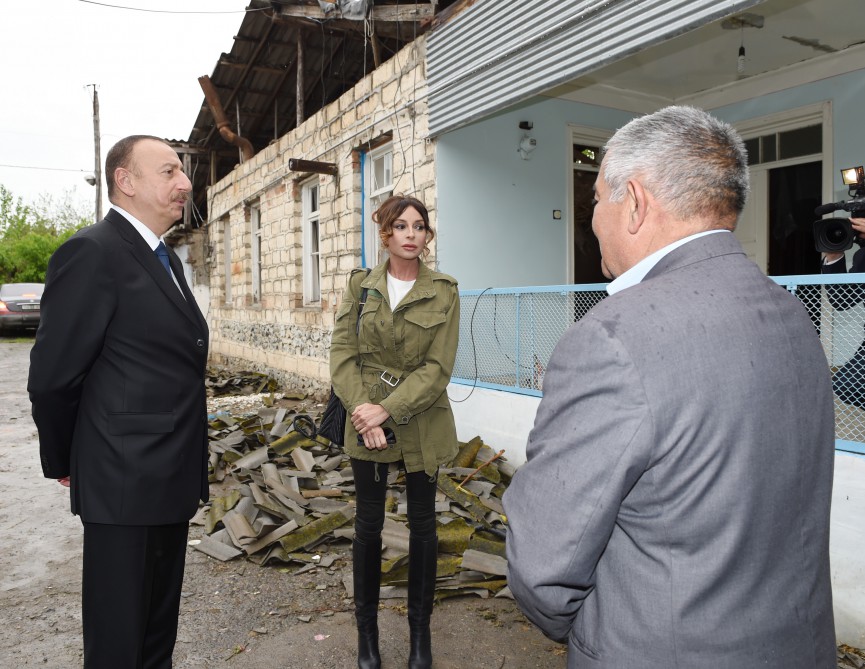 President Ilham Aliyev, his spouse visit Azerbaijan's Tartar, Barda and Aghdam districts
