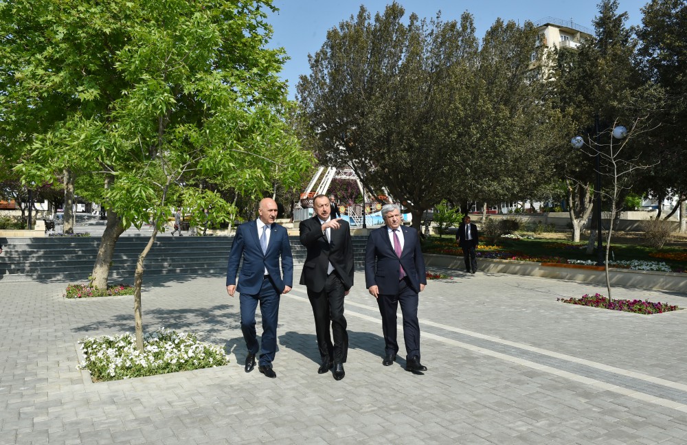 President Ilham Aliyev views conditions created in Heydar Garden