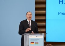 President Ilham Aliyev at Azerbaijan-Germany business forum in Berlin
