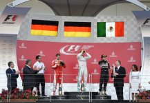 President Aliyev, his spouse present F1 trophies to European Grand Prix winners