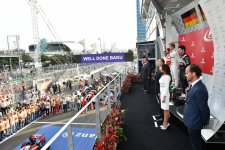 President Aliyev, his spouse present F1 trophies to European Grand Prix winners